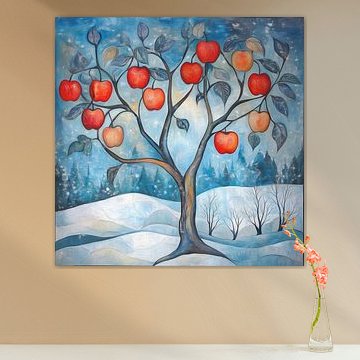 Rote Äpfel im Winter