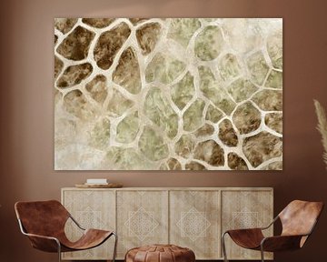 Giraffe Patroon in Aardetinten Abstracte Textuur van Eva Lee