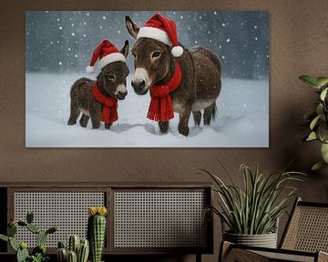 Esel mit ihrem Fohlen... von Ans Bastiaanssen