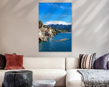 Uitzicht op Atrani aan de Amalfikust in Italië