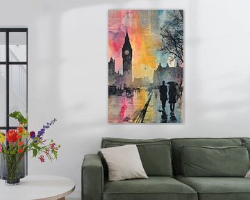 Urban Cityscape - London Dreamy Painting by BowiScapes abstract and digital art