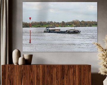 Une péniche sur le Rhin sur scheepskijkerhavenfotografie