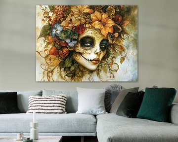 Masquerade | Mask with Flowers by ARTEO Paintings