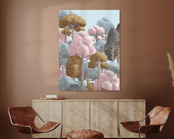 Voorbeeld van het werk in een kamer