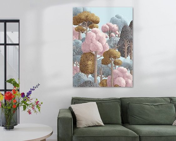 Voorbeeld van het werk in een kamer