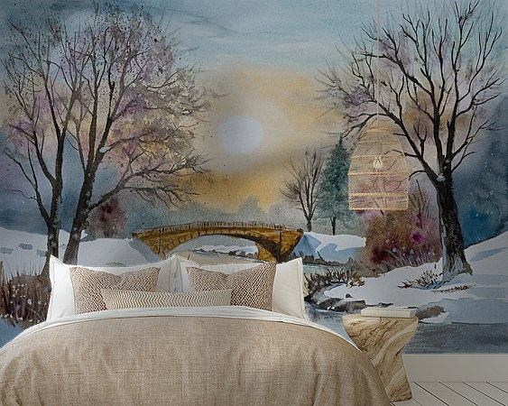 Voorbeeld van het werk in een kamer