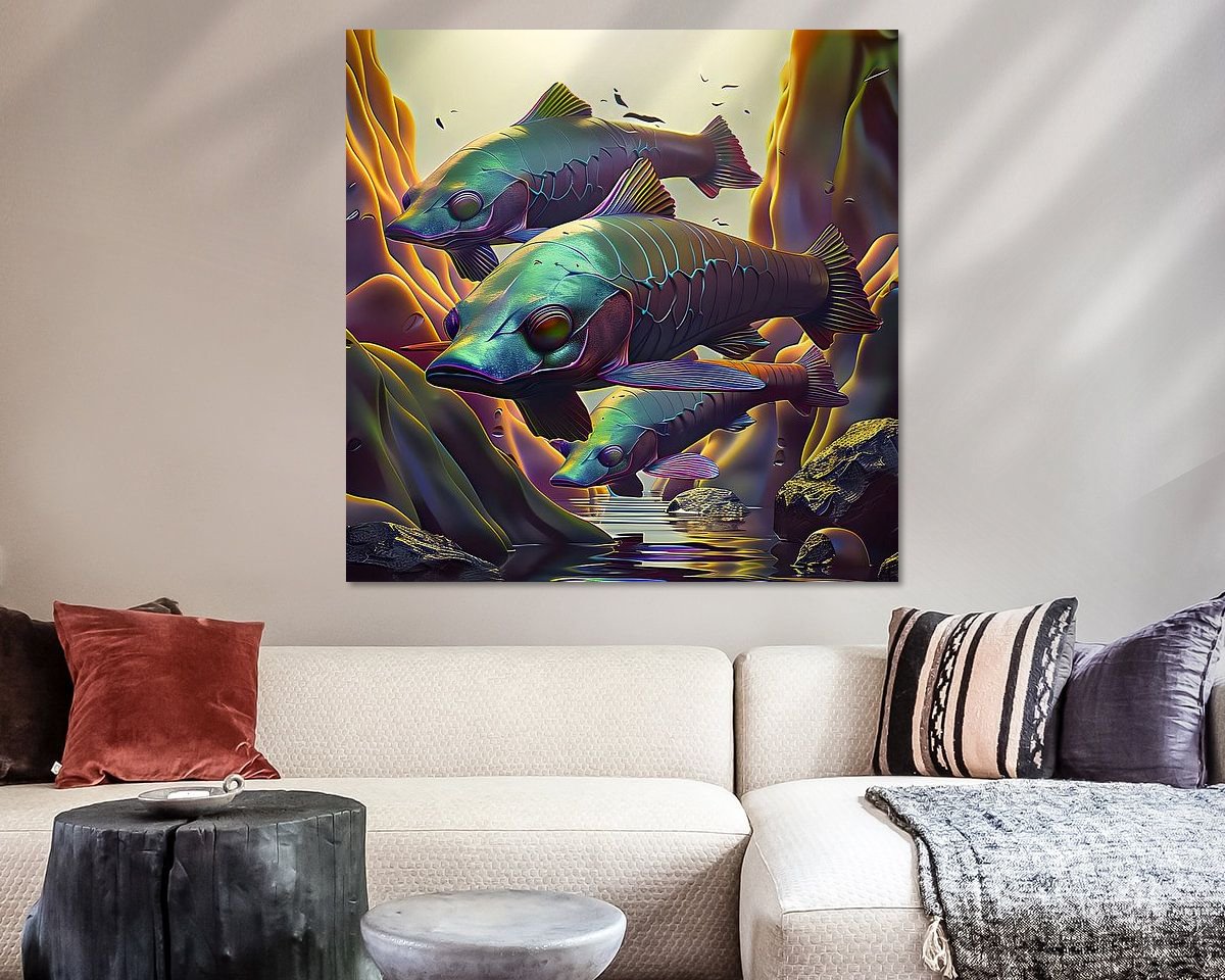 Voorbeeld van het werk in een kamer