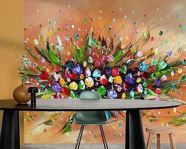 Voorbeeld van het werk in een kamer