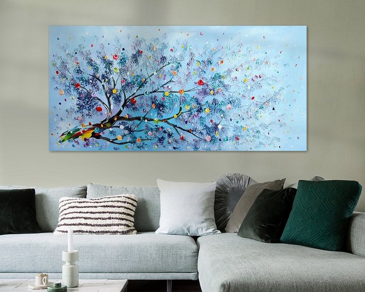 Voorbeeld van het werk in een kamer