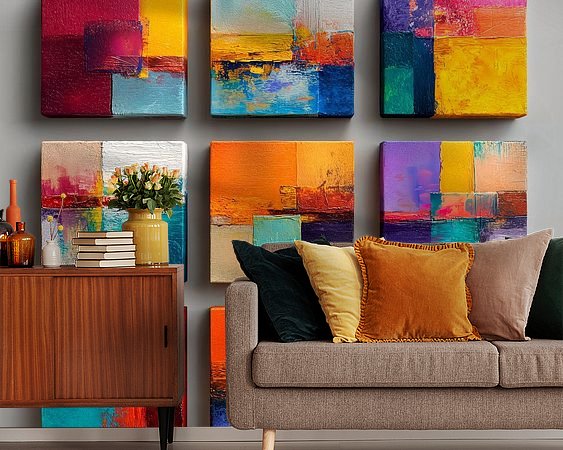 Voorbeeld van het werk in een kamer