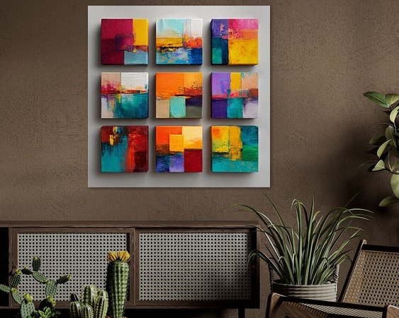 Voorbeeld van het werk in een kamer