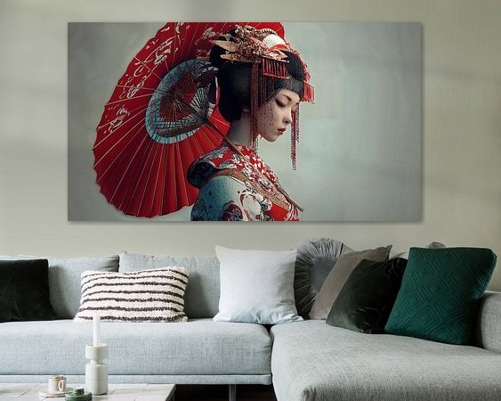 Voorbeeld van het werk in een kamer