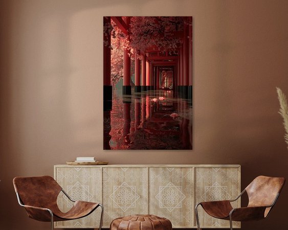 Voorbeeld van het werk in een kamer