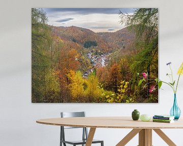 Harz - Zicht op Zorge in de herfst van t.ART