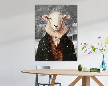 Sheep - a winter Portrait von Marja van den Hurk
