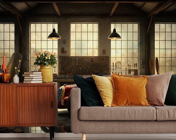 Voorbeeld van het werk in een kamer