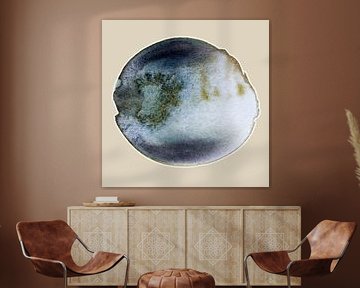 Soft Calm Aqua Mineral 977 - Soft Coastal Minerals in Calm Blue Motion tones with Sand by Saskia Mensink PRINTS