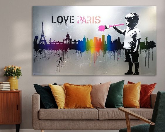 Voorbeeld van het werk in een kamer