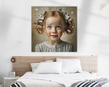 Lustiges surreales Kinderporträt