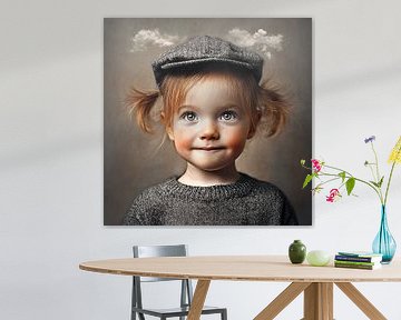 Lustiges surreales Kinderporträt