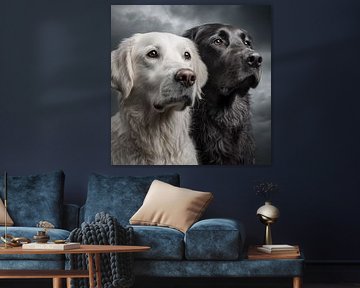 Portrait of two dogs
