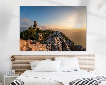 Coucher de soleil sur le Grünten sur Leo Schindzielorz