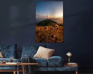 Coucher de soleil sur le Grünten sur Leo Schindzielorz