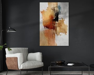 Peinture abstraite - Orange Beige Dynamique sur Joriali Art abstrait