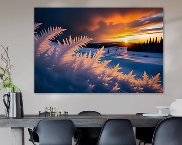 Rustende sneeuw, brandende hemel