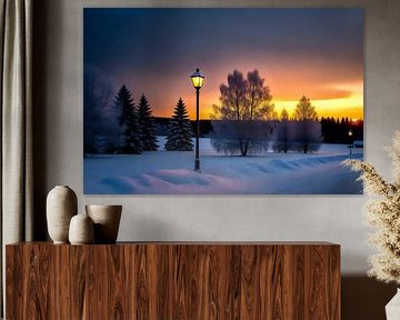 Stille gloed in de sneeuw