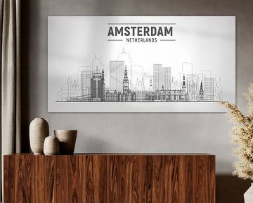 Amsterdam Skyline Outline