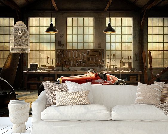 Voorbeeld van het werk in een kamer