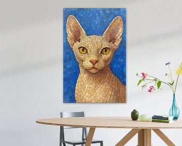 Peinture en mosaïque de chats nus. sur Johannes