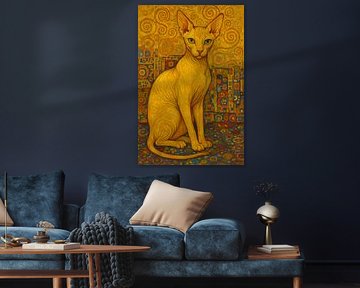 Peinture d'un chat nu. sur Johannes