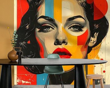 Retro-Pop Weibliches Gesicht