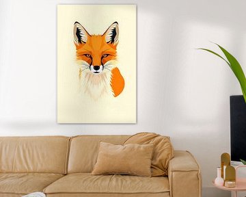 Minimalistisches Fuchs-Porträt von rendyokt rendy