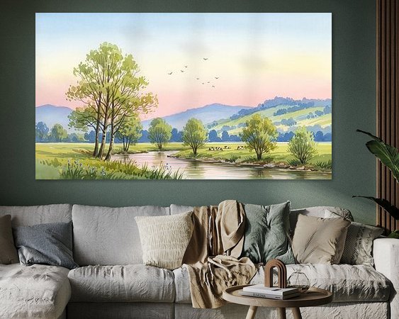 Voorbeeld van het werk in een kamer