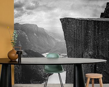 Preikestolen in Schwarz und Weiß, Norwegen