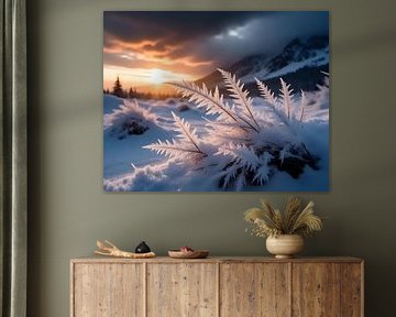 Winterstorm in het laatste licht