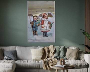 Happy New Year postcard from 1908