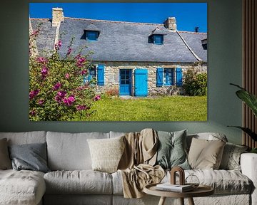 Traditional Breton house in the hamlet of Rostudel, Brittany