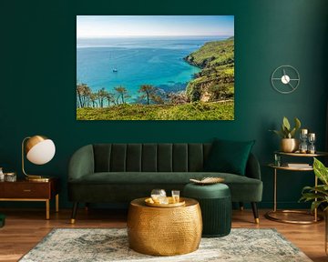 View over the bay of Anse St. Nicolas, near Cap de la Chevre, Brittany