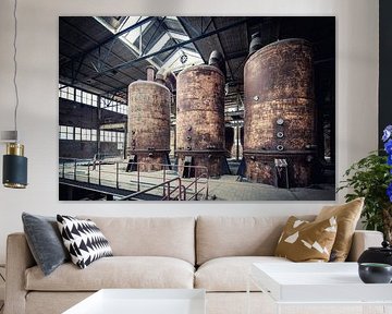 Rusty silo's in an old abandoned factory by André Blom Fotografie Utrecht