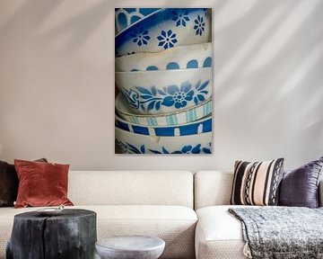 Franse kommen, blauw-wit  van Blond Beeld