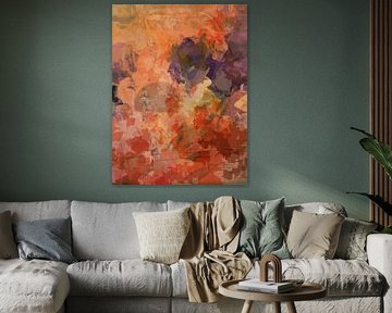 Abstract botanical art in warm autumn colors by Dina Dankers