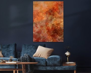 Abstract botanical art in warm earthy tones by Dina Dankers