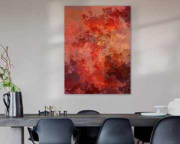 Colorful abstract art in warm colors by Dina Dankers