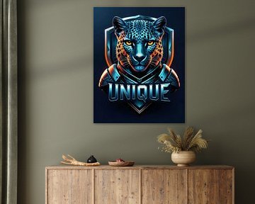 Leopard with metallic effect