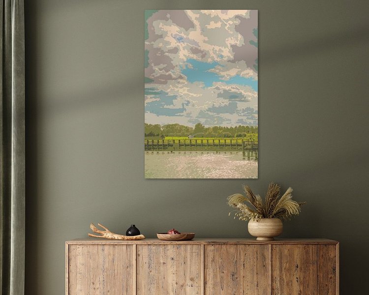 Voorbeeld van het werk in een kamer