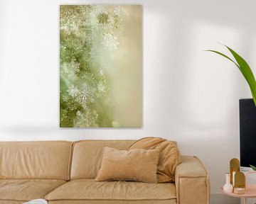 Flocons de neige verts transparents en automne sur Eva Lee